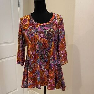 Attitudes by Renee Multicolor Paisley Tunic